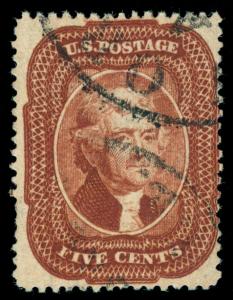 MOMEN: US STAMPS #28b USED VF PSE CERT LOT #87654