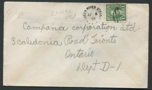 NEW BRUNSWICK SPLIT RING TOWN CANCEL COVER BONNEY RIVER STATION