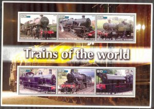 Ivory Coast 2003 Steam Trains Locomotives of the World (II) Sheet MNH
