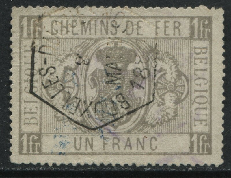 Belgium 1879 Parcel Post 1 franc gray used