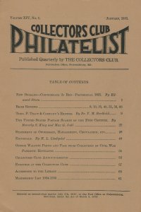 Lot of 10 Early Issues, Collectors Club Philatelist, July 1934 - Oct. 1938 