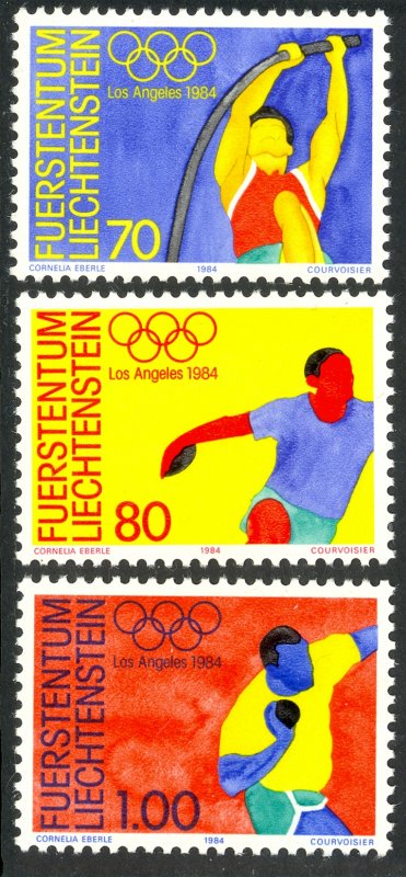 LIECHTENSTEIN 1984 LOS ANGELES OLYMPICS Set Sc 784-786 MNH