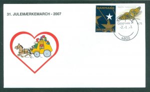 Denmark Cover. 2007.Mail Coach.Nykøb. F. “Christmas Seal Walk# 31.Sc#1389. # 04