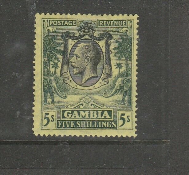 Gambia EDV11 1922/9 Elephants Script CA 5/- MM SG 141