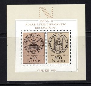 Iceland Souvenir Sheet #564a, MNH, tiny brown spot on back
