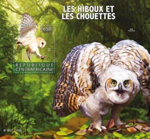 CENTRAFRICAINE 2015 SHEET OWLS BIRDS WILDLIFE