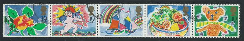 GB QEII  SG 1423 - 1427 se-tenant - 1989 Greetings  VF Po...