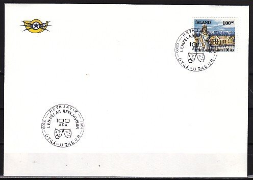 Iceland, Scott cat. 847. Theater Centennial issue. First day cover. ^