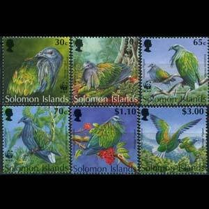 SOLOMON IS. 1993 - Scott# 761-6 WWF-Pigeon Set of 6 NH