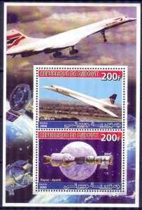 Djibouti 2006 Aviation Concorde Space Soyuz - Apollo Sheet MNH