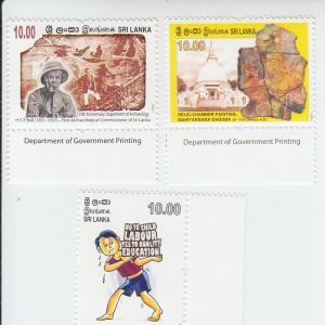 2015 Sri Lanka Painting/Archeology/Child Labor Scott 1970-72