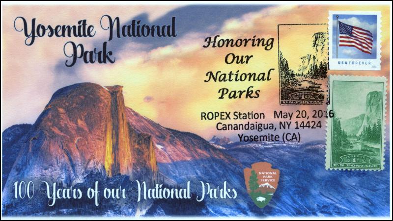 2016, ROPEX, National Parks, Yosemite, Pictorial, 100 year Anniv, 16-116