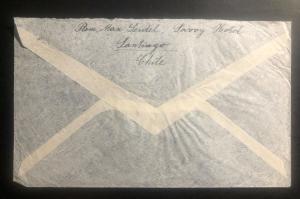 1940 Santiago Chile Airmail Cover To Zurich Switzerland Via Marseille