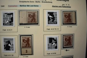 GERMANY DDR SBZ BERLIN UND BESATZUNGSZONE 4 ABARTEN/PLATTENFEHLER  MNH  5 STAMPS