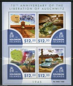 SOLOMON ISLANDS 2015 70th ANNIVERSARY OF THE LIBERATION OF AUSCHWITZ SHEET  NH