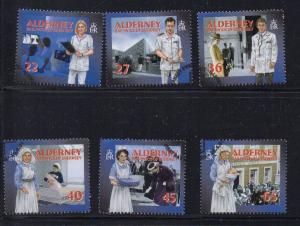 Alderney Sc 164-9 2001 Health Services  stamp set used