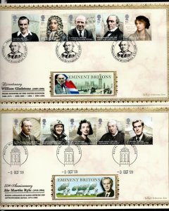 2009 Eminent Britons on 2 Benham Limited Edition FDC WS17527