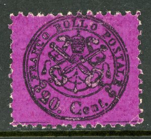 Italy 1868 Roman (Papal) States 20¢ Black/Magenta Perf 11½ Reprint Mint M746 ⭐⭐