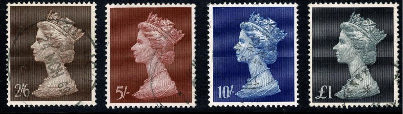 GB 1969 Machin High Values. Very Fine Used set of 4 values