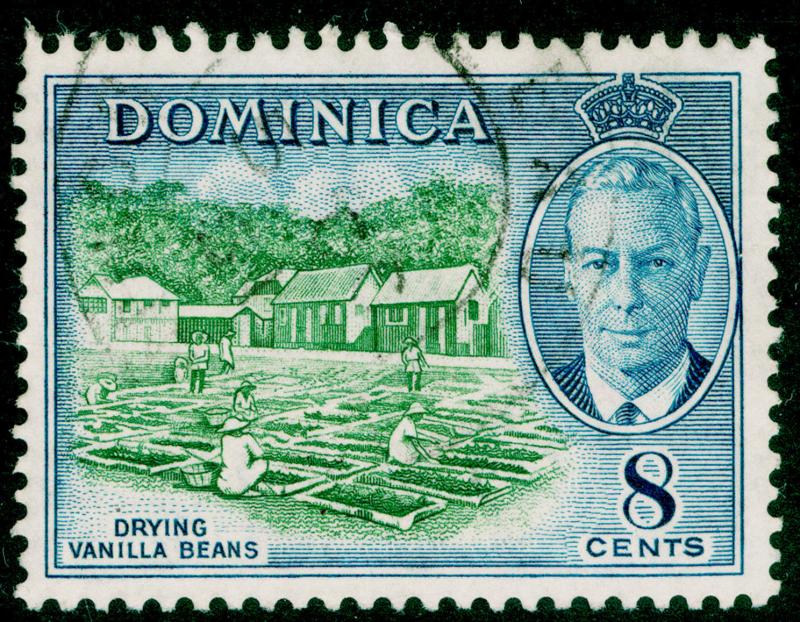 DOMINICA SG127, 8c blue-green & blue, FINE USED.