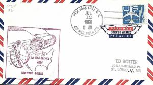 First Jet Airmail Flight New York NY AMF (IDL) July 12 1959 AAMC#J120f