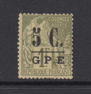 Guadeloupe, Scott 11 (Yvert 11), MNG (no gum with thin)