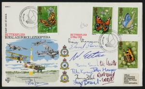 Great Britain 941-4 on FDC Butterfly - RAF autographed cover