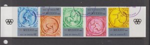 Isle of Stroma 1968 Mexico Olympics set of 5 - Imperf. Used
