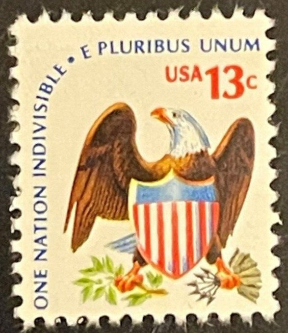Scott#: 1596 - Eagle and Shield 13c 1975 Single Stamp MNHOG