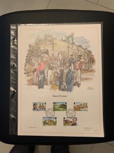 Isle of Man Manx Pioneer FDC panel big size, plastic holder