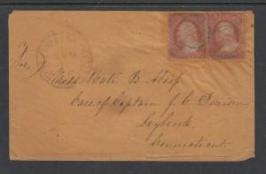 #10A (animal gum stained) on cover REUSED (Ripping off Post Office)