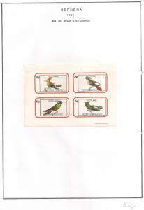 SCOTLAND - BERNERA - 1981 - Exotic Birds - 4v Imperf Sheet - MLH