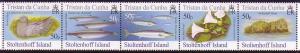 Tristan da Cunha Birds Fish Marine Life Plants Stoltenhoff Island strip of 5v