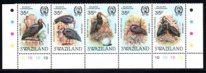 Swaziland - 1984 Wildlife Conservation Bald Ibis 1D Plate Block MNH** SG 448a
