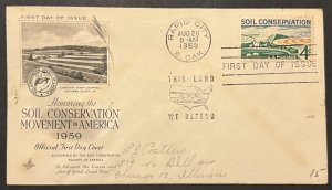 SOIL CONSERVATION #1133 AUG 26 1959 RAPID CITY SD FIRST DAY COVER (FDC) BX6