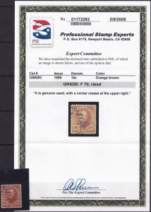 #283 Used, Fine, PSE cert #01172282 (SMQ 70) (CV $6 - ID46149) - Joseph Luft