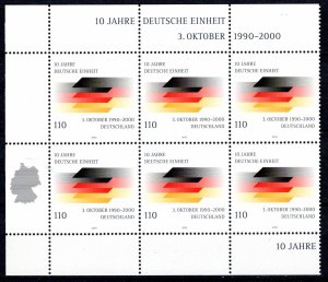 Germany Bund Scott # 2102, mint nh, block of 6