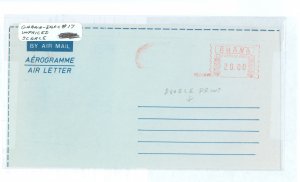 Ghana  1970? 20.00 Aerogramme, address lines double printed