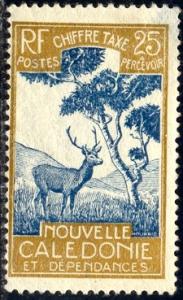 Deer, Malayan Sambar, New Caledonia stamp SC#J25 mint