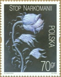 Poland 2000 MNH Stamps Scott 3518 Flowers Fight Against Drug Addiction Health