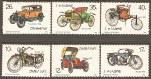 ZIMBABWE Sc# 535 - 540 MNH FVF Set-6 Motorcycle Car  Automobile