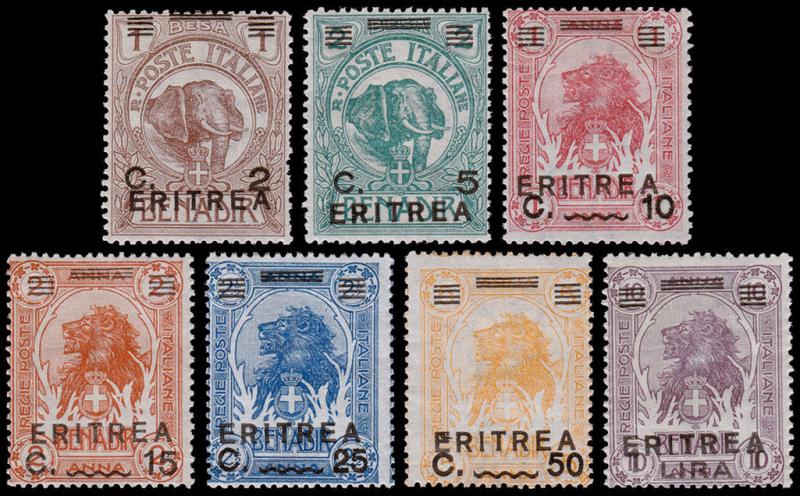 Eritrea Scott 58-64 (1922) Mint NH/LH VF Complete Set, CV $123.00 B