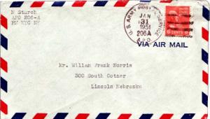 United States A.P.O.'s 6c Adams Prexie 1951 U.S. Army Postal Service, A.P.O. ...