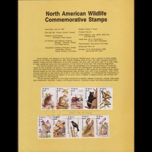 U.S.A. 1987 - Souvenir Sheet - 2296-305 Wildlife 22c