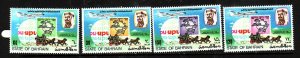 Bahrain-Sc#206-9-unused NH set-UPU-id3-stamp on stamp-Transportation-1974-