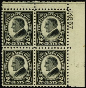 612, Mint XLH XF GEM 2¢ Plate Block CV $300 * Stuart Katz