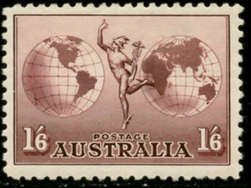 AUSTRALIA Sc#C4 SG#153 1934 Mercury & Globes Airmail Unwmkd OG Mint Hinged