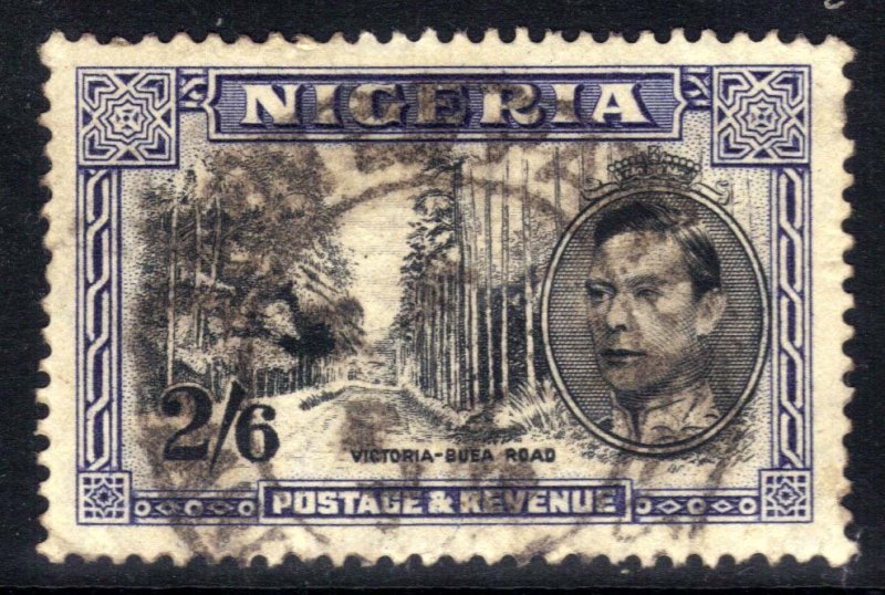 Nigeria 1947 KGV1 2/-6d Deep Blue Perfs 13 ½ SG  58ab CV £55 ( J299 )