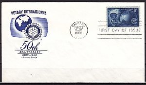 United States, Scott cat. 1066. Rotary International issue. First day cover. ^