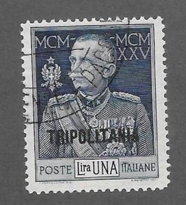 Tripolitania Scott 18a Used 1l O/P Victor Emmanuel stamp 2015 CV $42.50